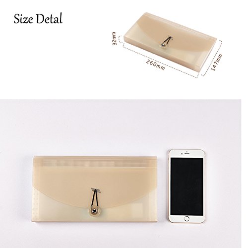 Oak-Pine 13 Pocket Expanding Check Bill File Folder Small Accordion File Folder Expandable Card Ticket Holder File Storage Folder Plastic Business Document Organizer Wallet Case(Khaki)