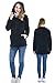 Smallshow Women's Fleece Zip Up 3 in 1 Maternity Baby Wearing Hoodie Sweatshirt Jacket Large Black