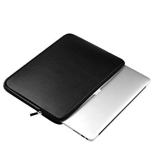 CCPK 11.6 inch Laptop Sleeve Cover Case Bag Compatible for Apple 11.6" MacBook Air 12" New MacBook 12.3" Microsoft Surface Pro 6 5 4 13.3-inch Dell Xps 13 9360 9370 Padded Waterproof PU Leather Black
