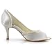 ElegantPark Women Peep Toe Beading High Heel Satin Wedding Bridal Dress Shoes