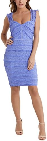 LIPSY Women Petite All Over Lace Sweetheart Bodycon Blue US 2 (UK 6)