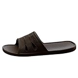 Qianle Unisex House Slippers Anti-slip Home Shoes Bathroom Slipper Black 44 US9.5
