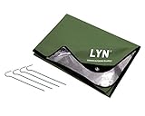 LYN Emergency Blanket – Insulated Thermal Reflective Tarp,All-Weather,Tear Resistant, Reusable Picnic Blanket Camping Tarp Beach Mat Emergency Shelter