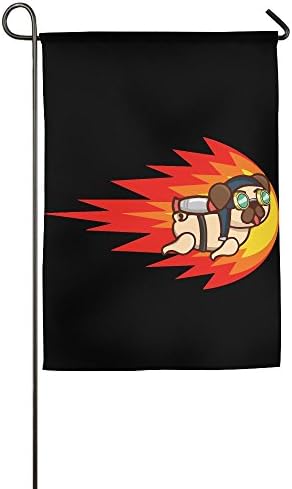 Jetpack Pug Durable Polyester Garden Flag 1827inch