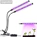 Upgraded Dual-lamp LED Grow Light Aotson 18W Dimmable 2 Levels Plant Grow Lamp Lights Bulbs with Adjustable Flexible 360 Degree Gooseneck for Indoor Plants Hydroponics Greenhouse Gardening