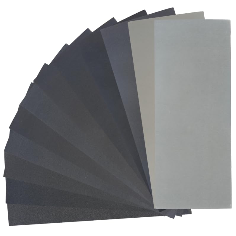 Photo 1 of 24 PCS Sand Paper, Wet Dry Sand Paper Variety Pack Sandpaper 12 Grits Assorted for Wood Metal Sanding, 120/150/180/240/320/400/600/800/1000/1500/2500/3000 Grit