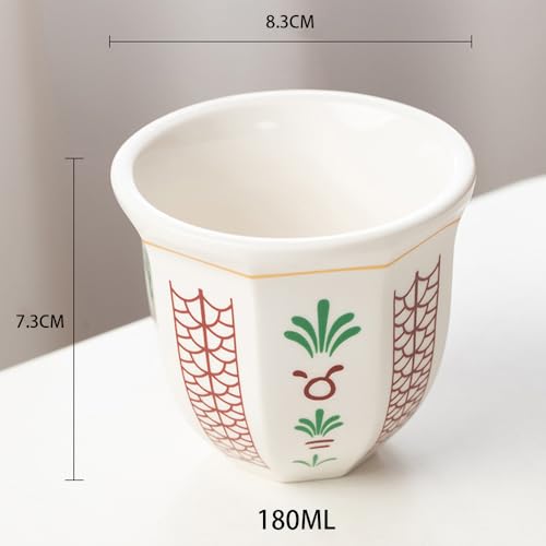 HOOPZOZA Coffee Cup Ceramic Mug Espresso Cup 180mL (Red)