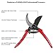 HONGJUN 7″ Professional Garden Hand Pruners Bypass Pruning Shears Sharp SK 5 Stainless Steel Blades Heavy Duty Scissors Premium Razor Clippers Sap Groove Design for Small Hands (7″ Red)thumb 2
