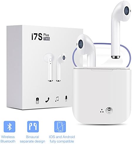 Bluetooth Headphones Wireless Earbuds Mini Earphones in-Ear Stereo Sound Noise Cancelling 2 Built-in Mic Earphones Charging Case Compatible iPhone iPad Most Android Smartphones