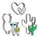 Llama Cactus Heart Shapes Cookie Cutters Set - 3 Pieces 4in Large Stainless Steel Fondant Molds Cutters for Making Muffins, Biscuits, Sandwiches, Etc.…