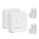 Home Security Expandable Wireless Door Open Chime Door Entry Alarm With Operating in Range 320 feet/52 chimes/2 Magnetic Door Chime Sensor & 2 Plug-in Receivers