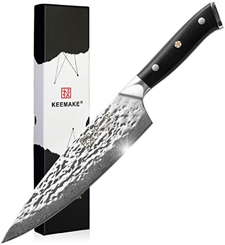 Chef Knife 8 Inch Kitchen Knife Aus10 Japanese 67 Layer Damascus Steel Pro Japanese Chef S Vegetable Meat Knife With G10 Full Tang Handle Hand Hammered Blade Finish Knife With Gift Box Keemake Price In Uae Amazon Uae