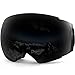 ZIONOR X4 Ski Goggles Magnetic Lens - Snowboard Goggles for Men Women Adult - Snow Goggles Anti-fog UV Protection (VLT 19.25% Black Frame Black Lens)
