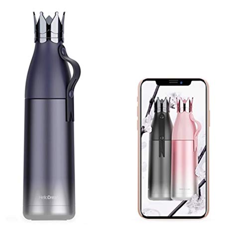 Yisinga Blue Crown thermos insulated stainless steel sports water bottle double wall vacuum Cup thermos flask with cup lid for drinks Gradient color creative thermos with cup on top for sports…