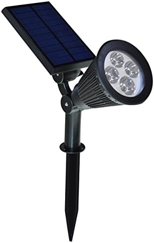 Solar Powered Spotlight, 3rd Generation 4 LED 2-in-1 Outdoor Waterproof Adjustable Landscape Spotlights, Wall Light Sensing Auto On / Off for Patio, Yard, Garden, Driveway, Pool Area (1 Pack)