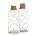 Hosley's Set of 2 Glass Wire Mesh Vase 8.5 Inch High for Nautical Country Farm Floral Arrangement Candle Garden Aromatherapy as a Reed Diffuser. Ideal Gift for Weddings Party Spa Reiki O9