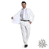 YOU LOOK UGLY TODAY Men's Pure White Solid Color Bachelor Party Suit For Adult and Boys-Large