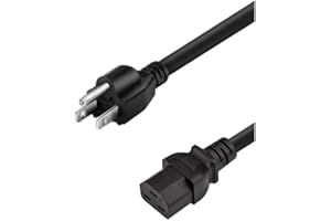 Toptekits NEMA 5-15P to C21,USA 3 Prong Standard Plug to C21 Power Cord PC,14AWG,15A/125V,UL Listed,UPS Supply Heavy Duty Power Cord Replacement (5-15P to C21, 6ft/1.8m)