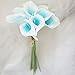 Lily Garden Artificial Picasso Calla Lily Flower Bouquets (Turquoise and White)