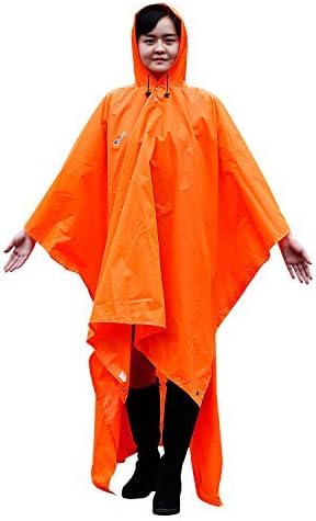 iYoukes Poncho 3 to 1 Raincoat Backpack Waterproof Rain Cover, Multipurpose for Camping, Hiking, Climbing and Backpacking (Orange)