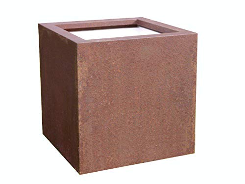 Pflanzkübel aus Cortenstahl, rostfarben 50x50x50