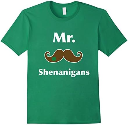 Men's St Patrick's Shenanigans Mr. Moustache T-Shirt  Large Kelly Green