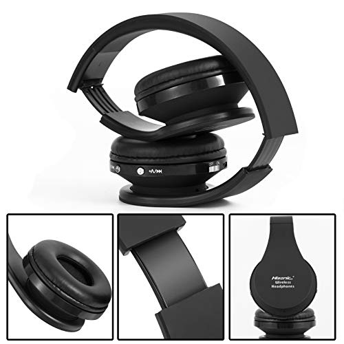 Bluetooth Headphones Wireless, yusonic Foldable Wireless and Wired Stereo Headset Built in Mic for Cell Phones, TV, PC. (Black)