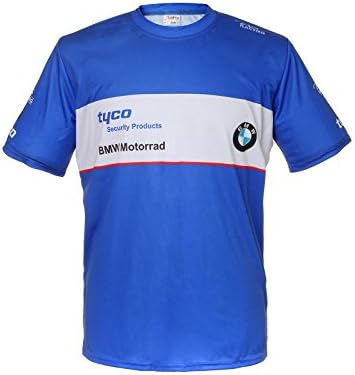 BMW Tyco Blue Short Sleeve Cool T Shirt Auto Car Graphics Tee (L)