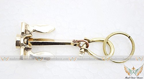Humaira Nautical Brass Anchor Keychains Nautical vintage ship anchor with handcuff key ring B - Thumbnail 3