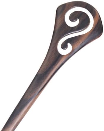 CrystalMood Handmade Carved Wood Hair Stick Totem Ebony