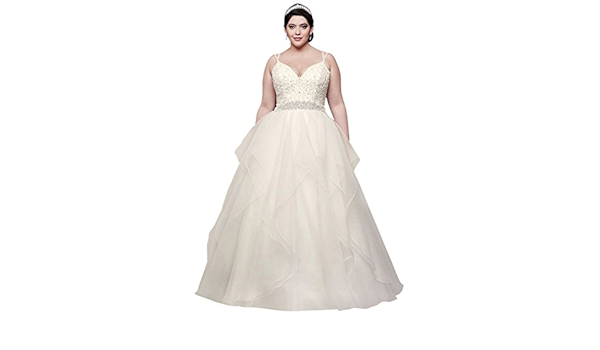 garza ball gown wedding dress with double straps