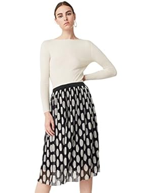 Mango Women's Printed Pleated Skirt