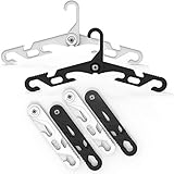 NICEDACK Premium Travel Hangers - 6 Pack Portable Folding Clothes Hangers - Super Bearing Collapsible Hanger Foldable Clothes Drying Rack for Travel, Indoor and Outdoor Use (3 Black&3 White)