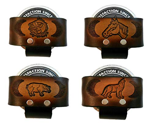 Leather Snuff Can Holder, Holster, Chewing Tobacco Case, Handcrafted, Many Tooled Designs