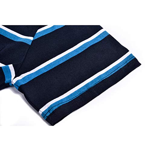 Dry fit Polo Shirts for Men Short Sleeve Regular Fit Striped Polo Shirt with Pocket Mens Casual Summer 2019 - Thumbnail 4