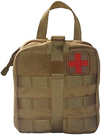 Outdoor Military Tactical MOLLE Pouch IFAK Rip-Away EDC Utility Pouch with Common First Aid Supplies