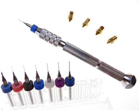 3D Printer Clogged Extruder Nozzle Bits .2mm .25mm .3mm .35mm .4mm .45mm .5mm + nozzles .2mm .3mm .4mm .5mm + Tool MK7 MK8 Makerbot RepRap Felix 3.0 3.1 Universal print nozzle 1.75mm filament ABS/PLA