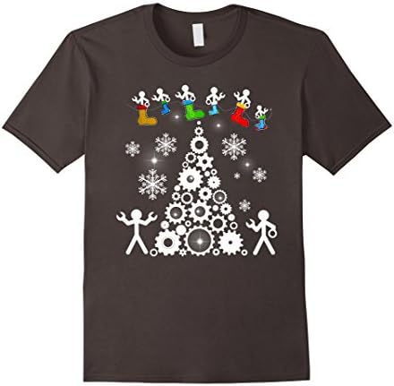 Mens Funny Mechanics Ugly Christmas 2018 T-Shirt 2XL Asphalt