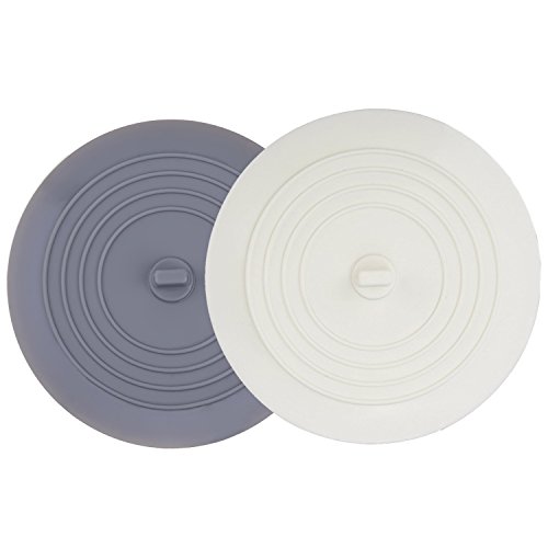 Tub Stopper 2 Pack, 6 inches Drain Stopper Cover, Silicone Bath Tub Drain Plug for Kitchen Sink, Bathroom and Laundry By KongNai (Gray White) - Thumbnail 6