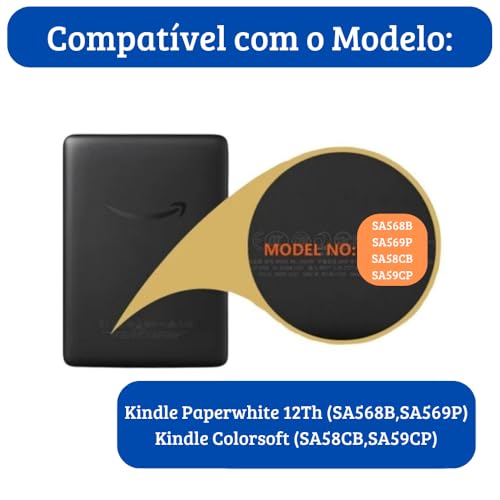 Capa Para Kindle Paperwhite 12ª Geração e Kindle Colorsoft 7 Polegadas (SA569P, SA568B, SA58CB, SA59CP) – Função Liga/Desliga - Fechamento Magnético - Sistema de Hibernação (Apricot Flower)