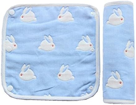 Baby Bibs Bandana Drool Bib for Drooling &amp; Teething, Dribble Chew, Baby Infant Car Seats Cover, Baby Decorations Gifts for Baby Boy &amp; Girl, 100% Cotton (Teething Pad Blue Rabbit)