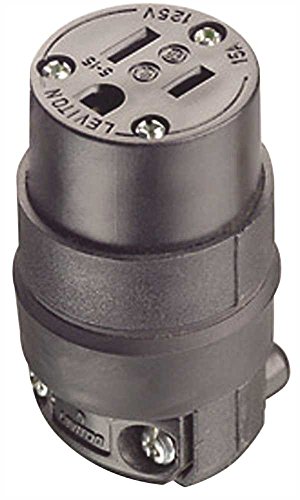 Leviton 515CR 15 Amp, 125 Volt, Kabelauslass, Gummi, Erdung, schwarz