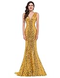 Grace Karin®Women's Sequins Deep V-neck Ball Evening Prom Gown Wedding Dress
