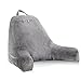 mittaGonG Reading Pillow for Sitting in Bed Adult, Bed Rest Sitting Pillow with Arms, Removable Velvet Cover, Relaxing/Gaming/Lounge/tv Pillow Gray