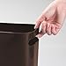 mDesign Slim Plastic Rectangular Small Trash Can Wastebasket, Garbage Container Bin with Handles for Bathroom, Kitchen, Home Office, Dorm, Kids Room - 10 High, Shatter-Resistant - 2 Pack - Dark Brown