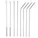 GoWorth Reusable Eco Friendly 10.5-Inch Stainless Steel Drinking Straws for 30 and 20-Ounce Rambler Cups (Set of 6, Bent and Straight ) with 2 Cleaning Brushes