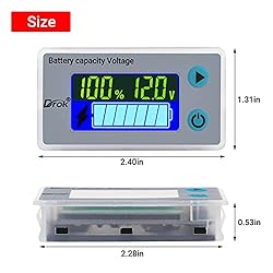 12V Battery Capacity Monitor, DROK 10-100V 24V 36V