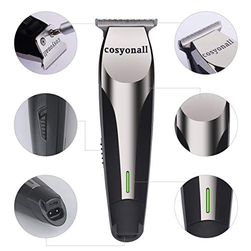 Cosyonall Pro T Outliner Cordless Hair Beard Trimmer Clipper Kit USB Rechargeable Hair Clippers T-Blade Cordless body Grooming Trimmer Kit of Mustache