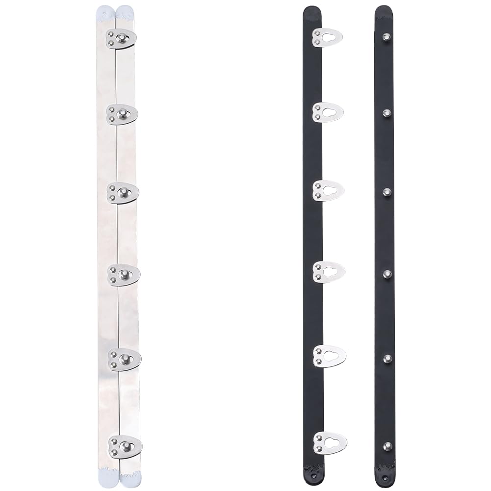 GORGECRAFT 2 Colors 12" Corset Busk with Buttons Black & White Stainless Steel Corset Busk Boning 30cm 6 Buckles Spring Steel Corset Spoon Busk with Silver Buttons for Sewing and Closure of Corsets