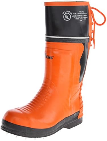 Viking FootwearClass 2 Chainsaw Caulked Boot,Orange/Black,8 M US